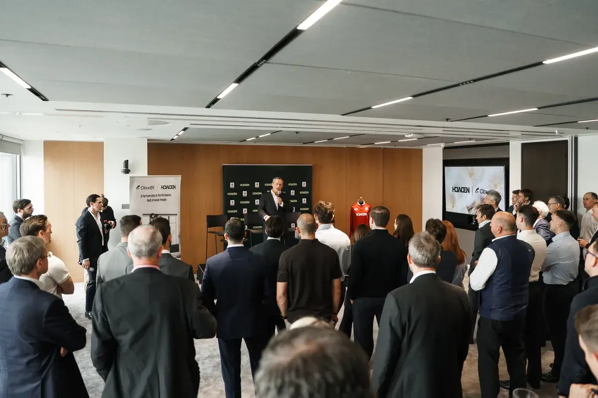 Speaking to guests at the CloudFit and Howden event